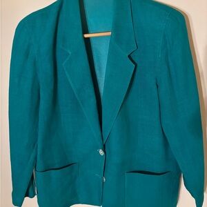 Bright Green Vintage Talbots Linen Blazer